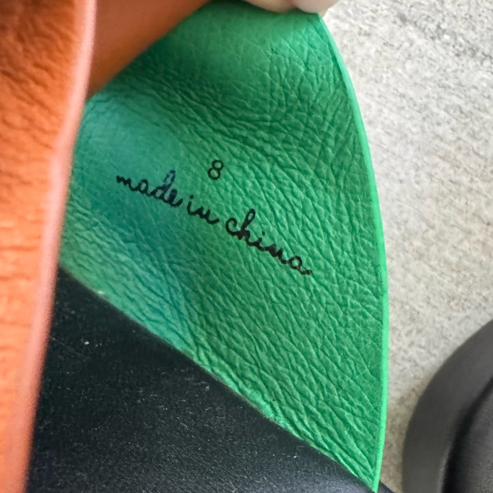 NEW Charlotte Stone Leather Slides - Picture 2 of 3